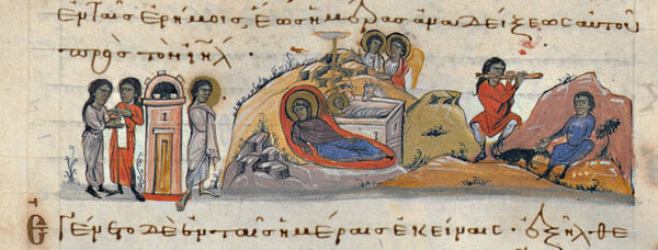 Ausschnitt aus dem Evangeliar Biblioteca Medicea Laurenziana, Plut 6.23, f. 104v